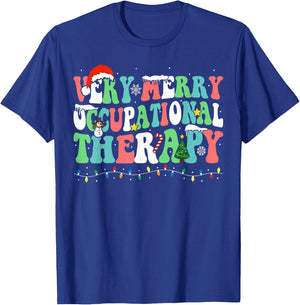 Very Merry Occupational Therapy Christmas OT Squad Christmas T-Shirt - T-Shirt | Royal