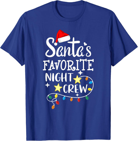 Santa's Favorite Night Crew Christmas Night Shift Nurse Crew T-Shirt - T-Shirt | Royal