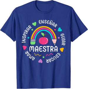 Maestra De Español Appreciation Spanish Teacher T-Shirt - T-Shirt | Royal