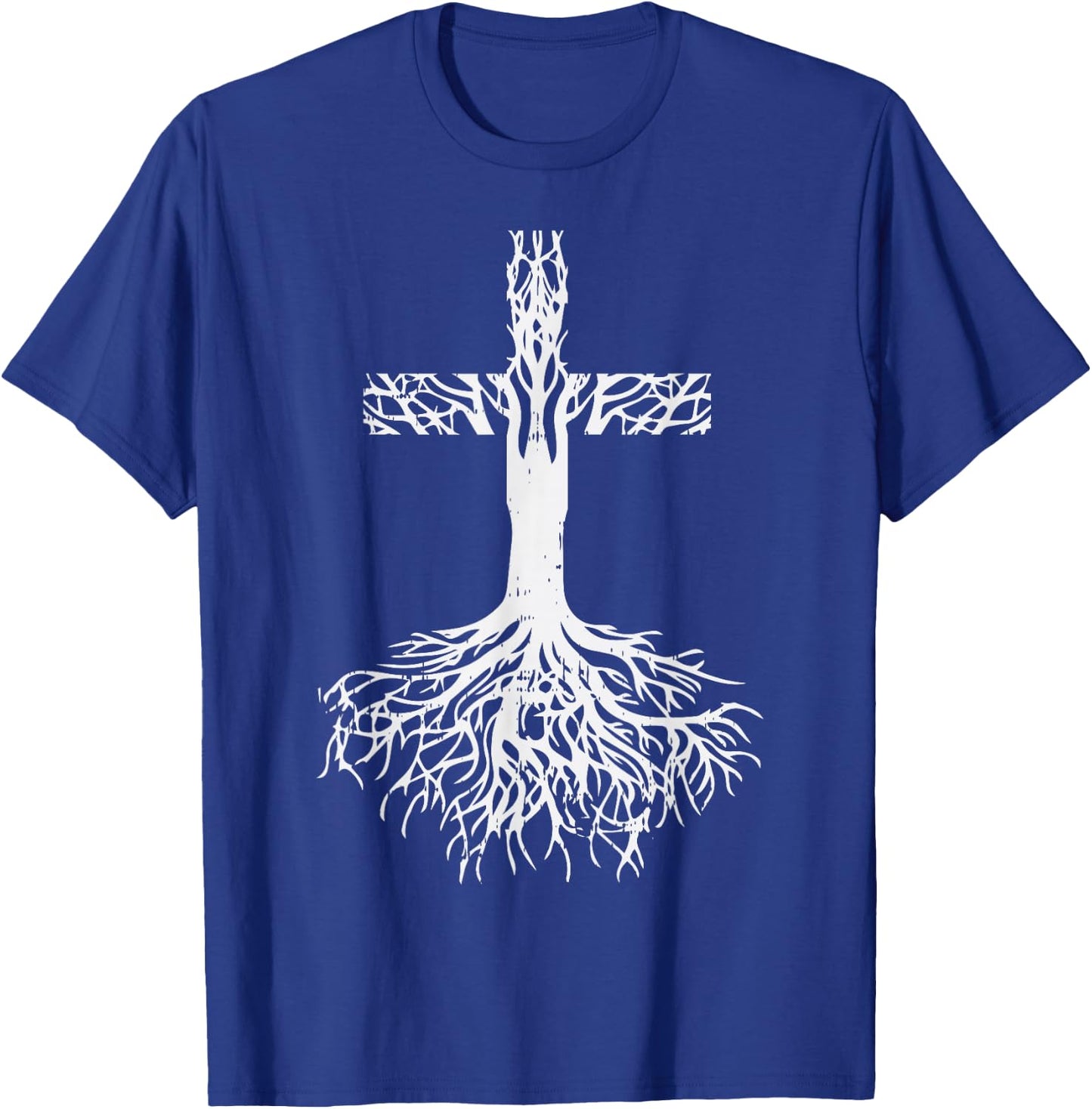 Cross Roots God Jesus Christ Faith Religious Christian Gift T-Shirt - T-Shirt | Royal