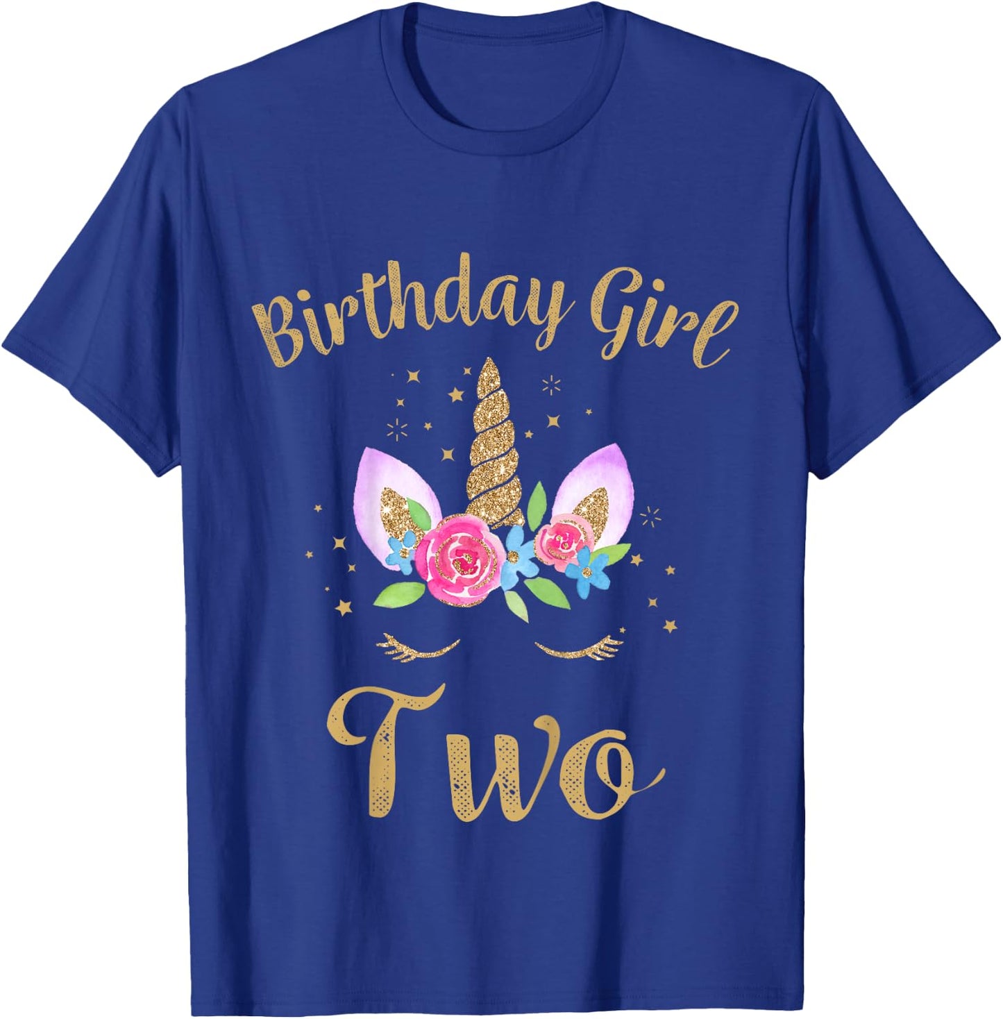 Kids 2 Year Old Birthday Girl Unicorn Shirt 2nd Birthday Outfit T-Shirt - T-Shirt | Royal