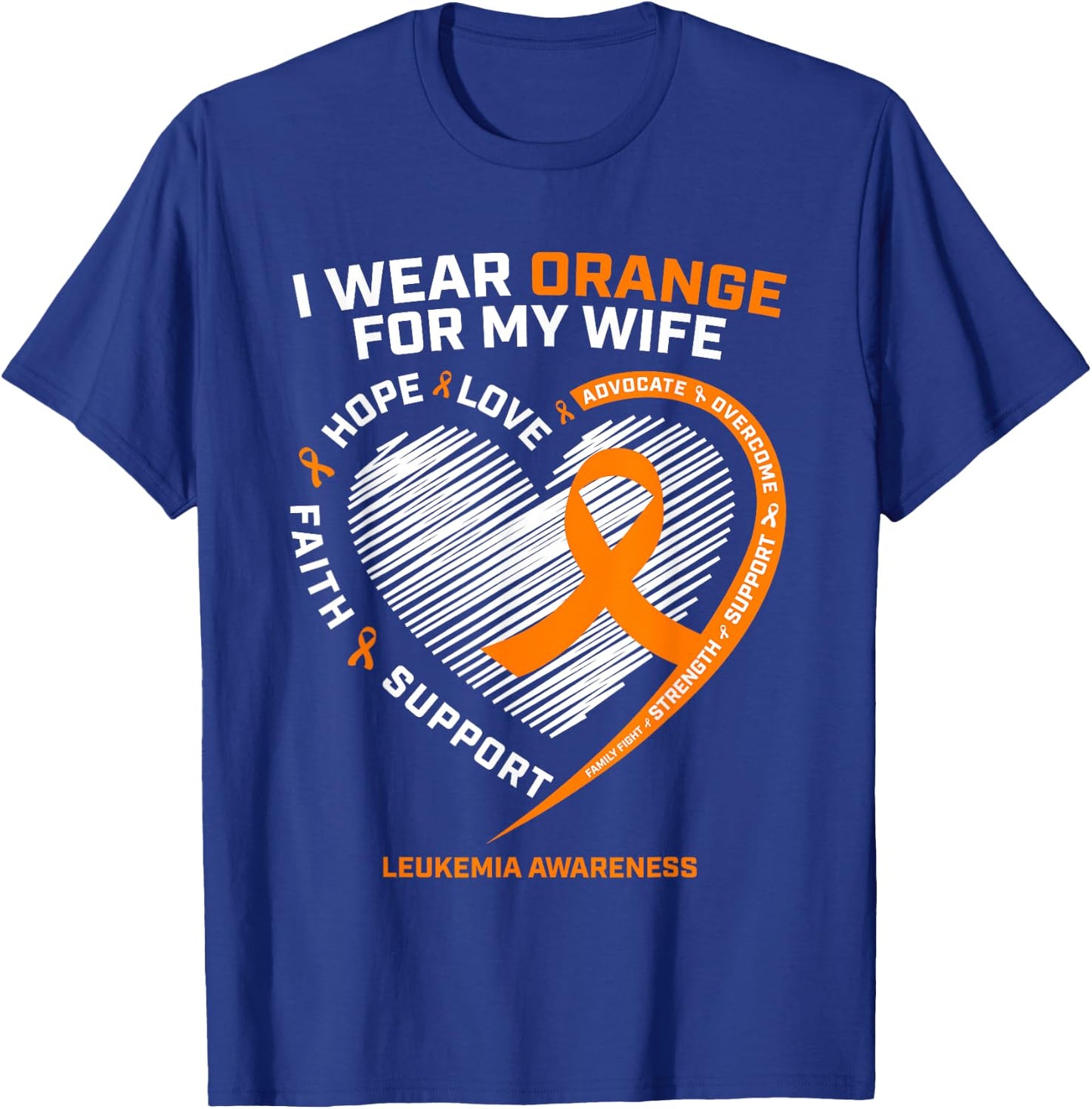 Men's Leukemia Awareness Shirts Wife Husband Leukemia T-Shirt - T-Shirt | Royal