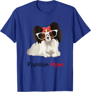 Papillon Mom Bandana Papillon Dog T-Shirt - T-Shirt | Royal