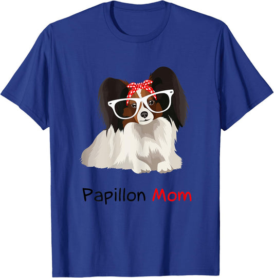 Papillon Mom Bandana Papillon Dog T-Shirt - T-Shirt | Royal