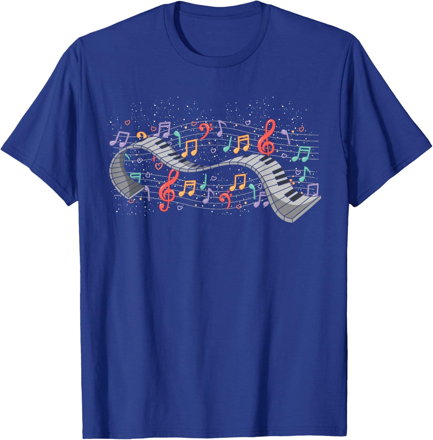 Colorful Music Notes Pianist Classical Music Piano T-Shirt - T-Shirt | Royal