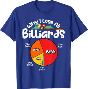 Why I Lose At Billiards Pool Player Sport Snooker Funny T-Shirt - T-Shirt | Royal