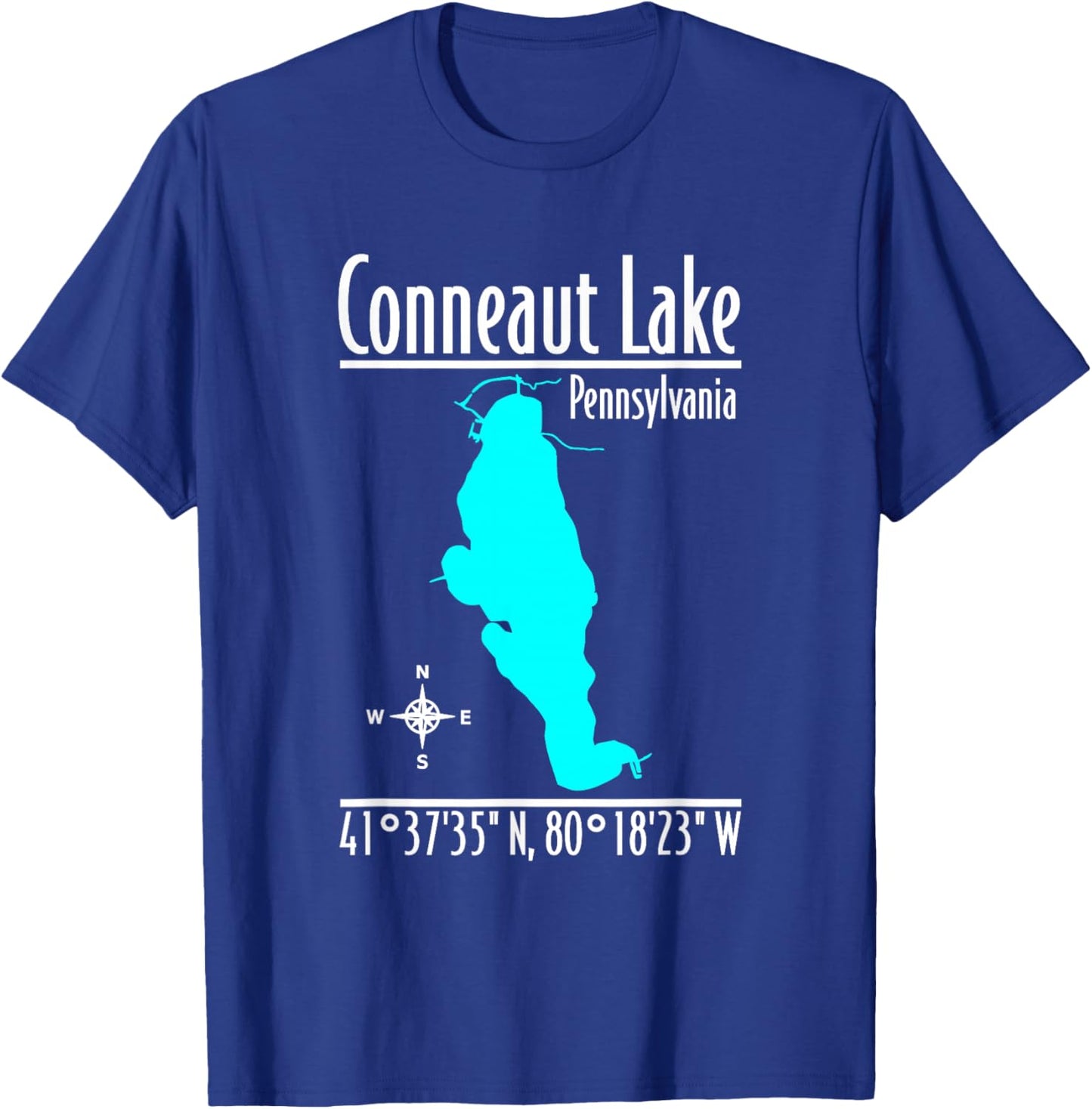 Modern Conneaut Lake - Pennsylvania T-Shirt - T-Shirt | Royal