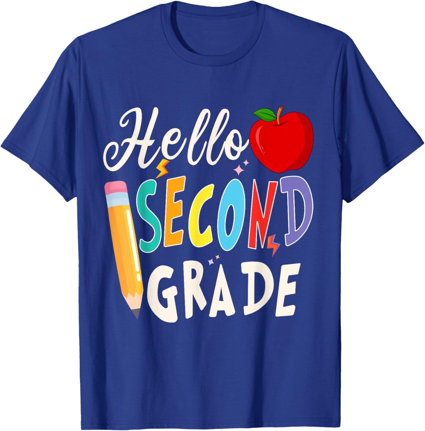 Hello Second Grade Team 2nd Grade Back to School Teacher kid T-Shirt - T-Shirt | Royal