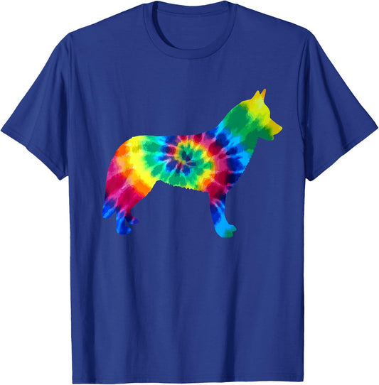 Husky Tie Dye Vintage Hippie Husky Mom Dad dog Lover T-Shirt - T-Shirt | Royal