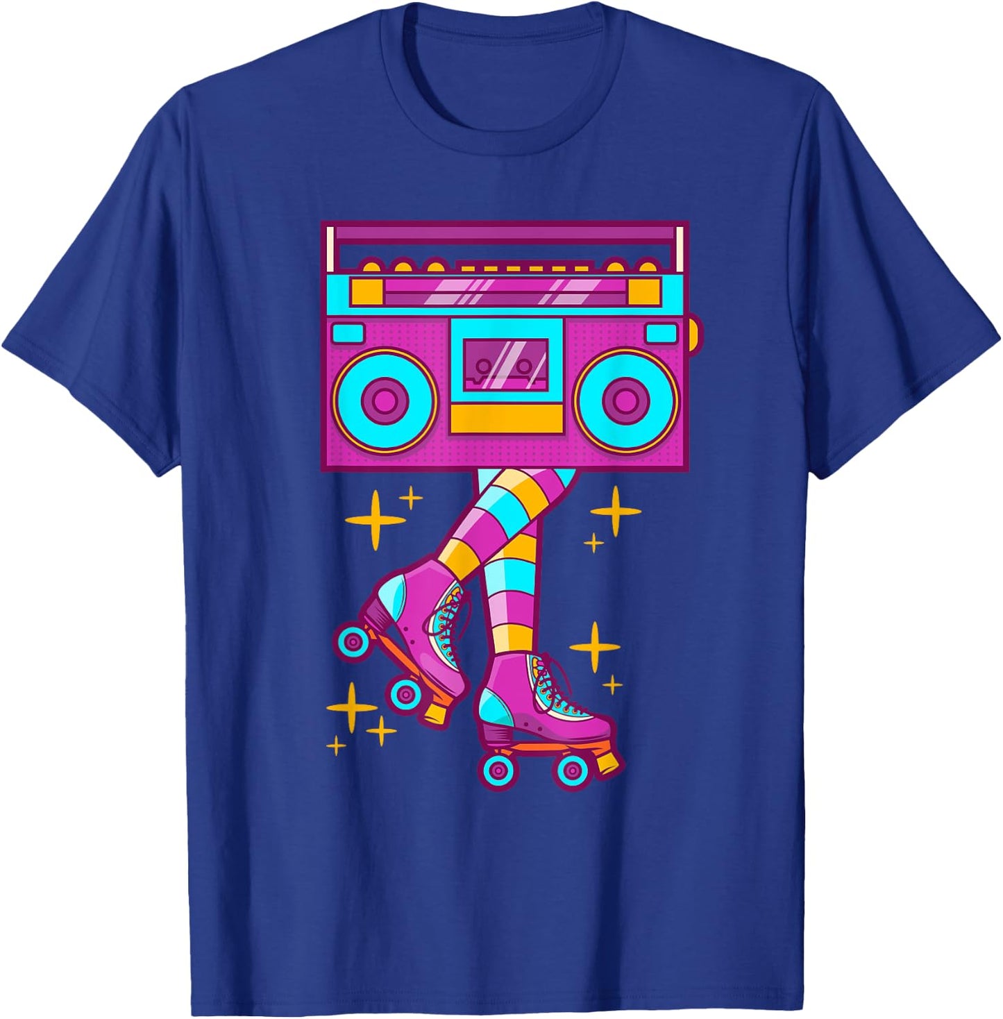 Retro Rollerskates Funny 80's Roller Disco Skating Girl Gift T-Shirt - T-Shirt | Royal