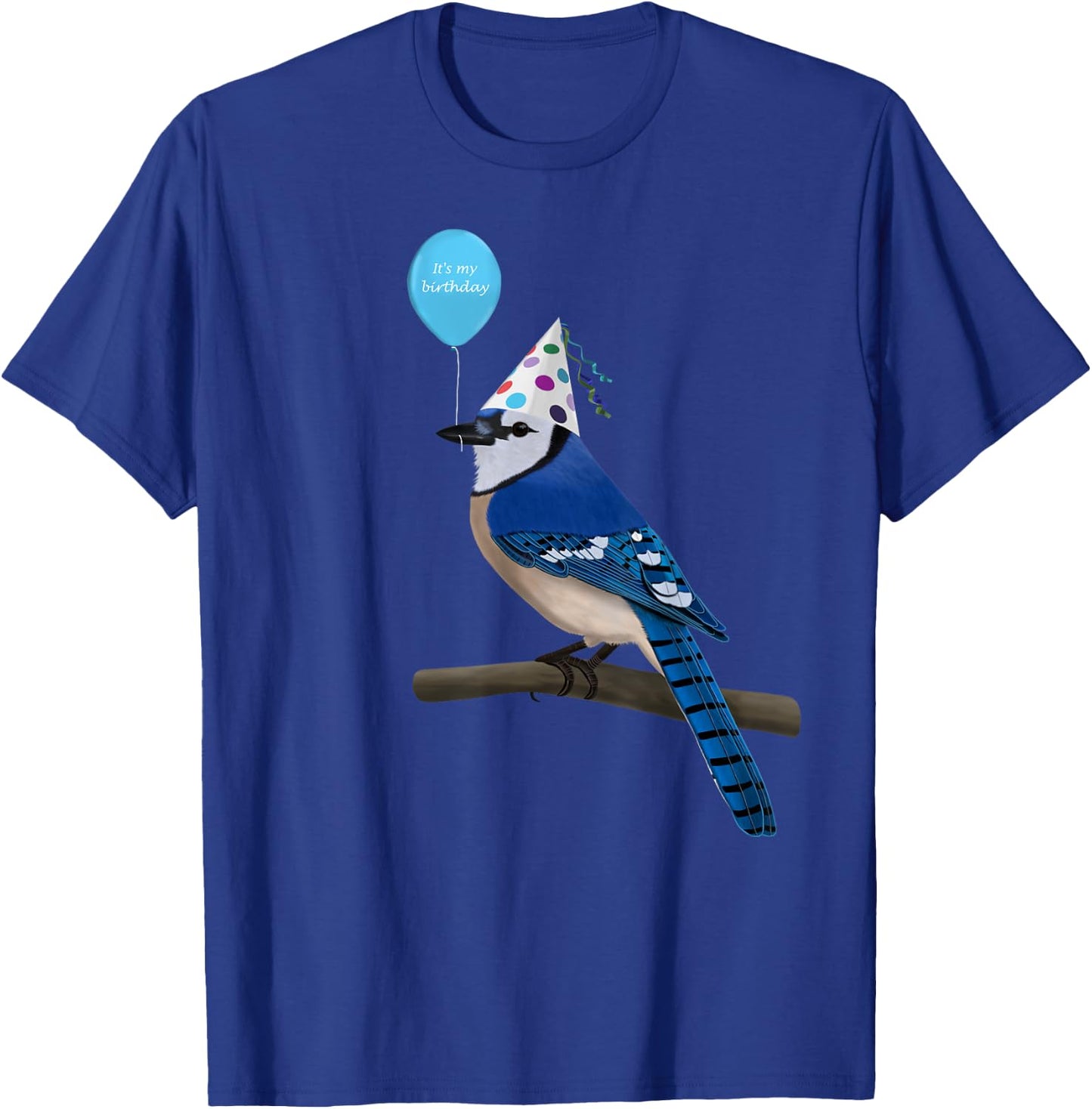 Bird Motif Blue Cow Bird Animal Drawing Birthday T-Shirt - T-Shirt | Royal
