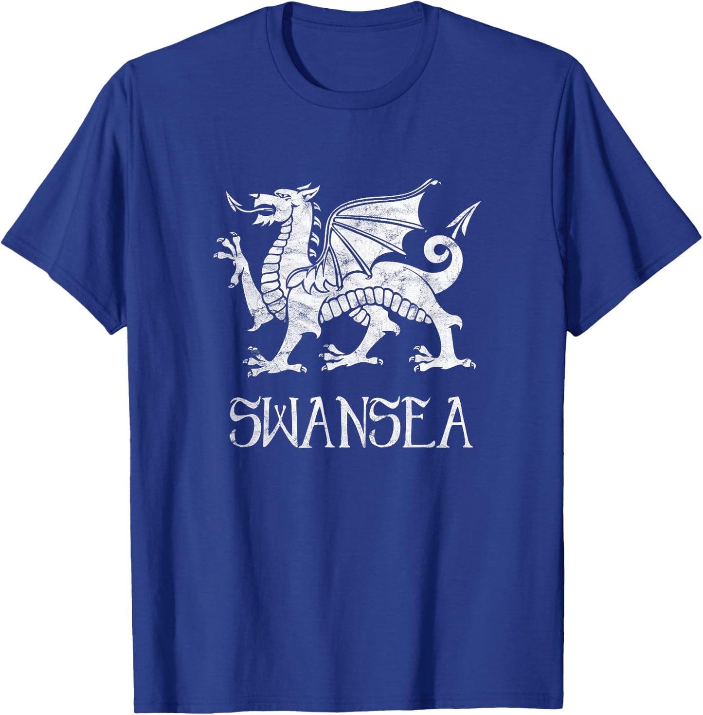 Swansea Wales City Welsh Dragon Flag Wale Cymru T-Shirt - T-Shirt | Royal