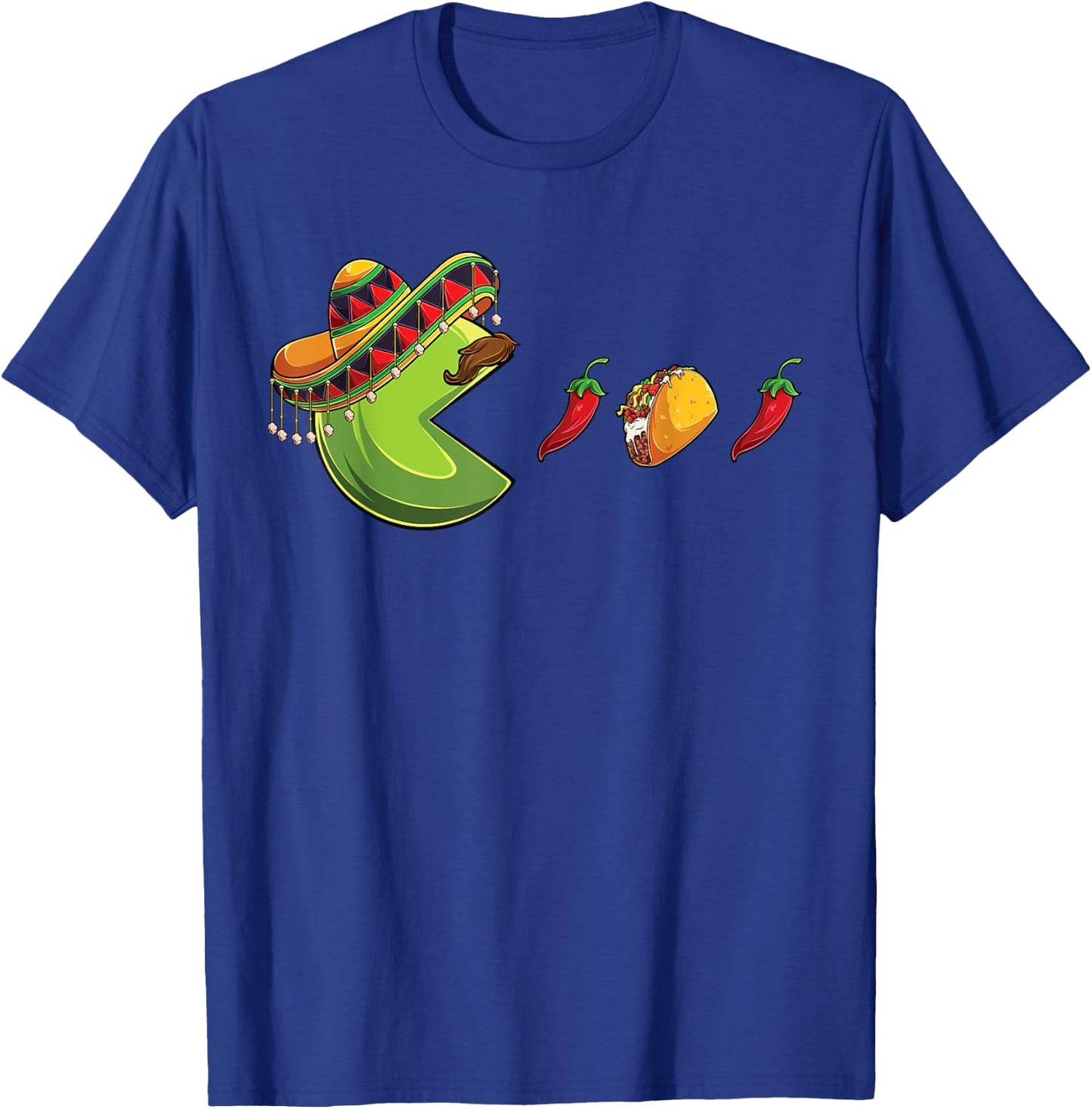 Funny eating Tacos Cinco de Mayo Boys Kids woman Men Mexican T-Shirt - T-Shirt | Royal
