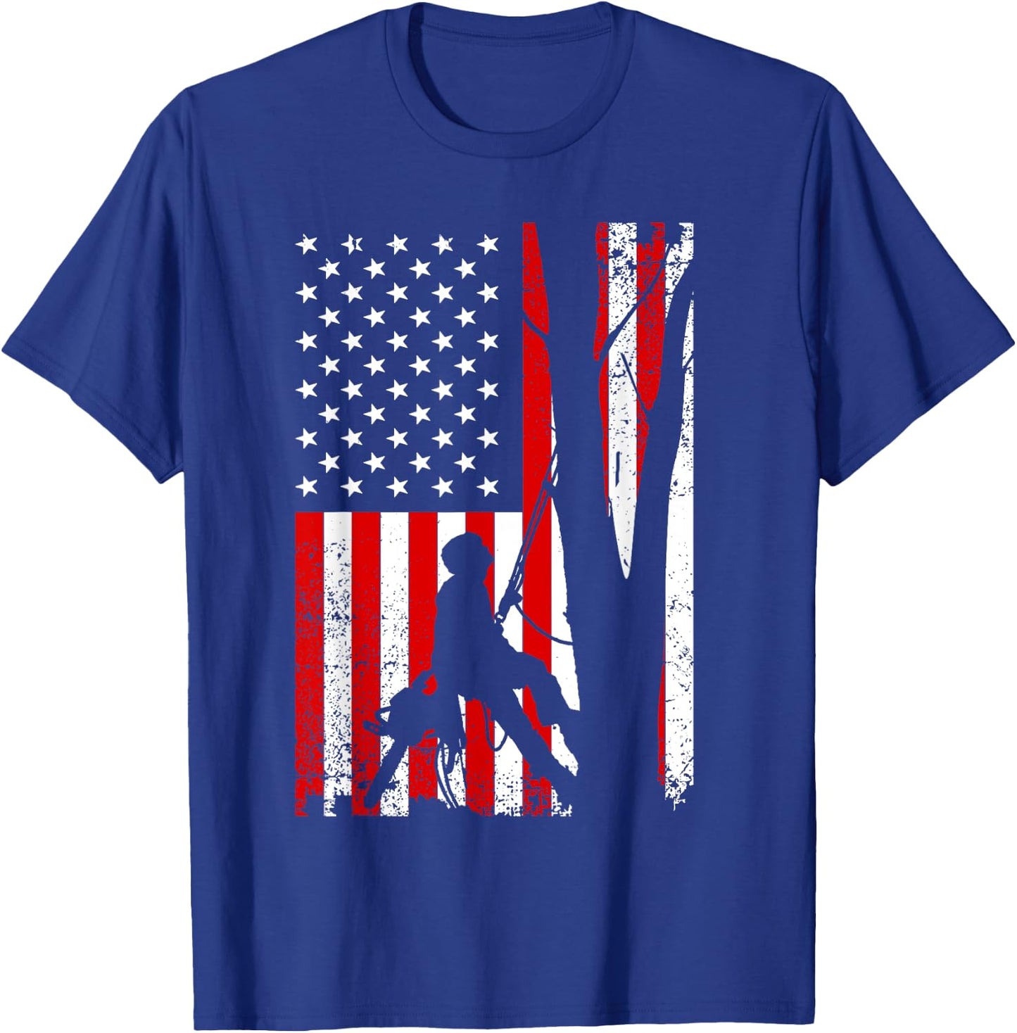 Funny American Flag Arborist Gift Cool Tree Lover T-Shirt - T-Shirt | Royal
