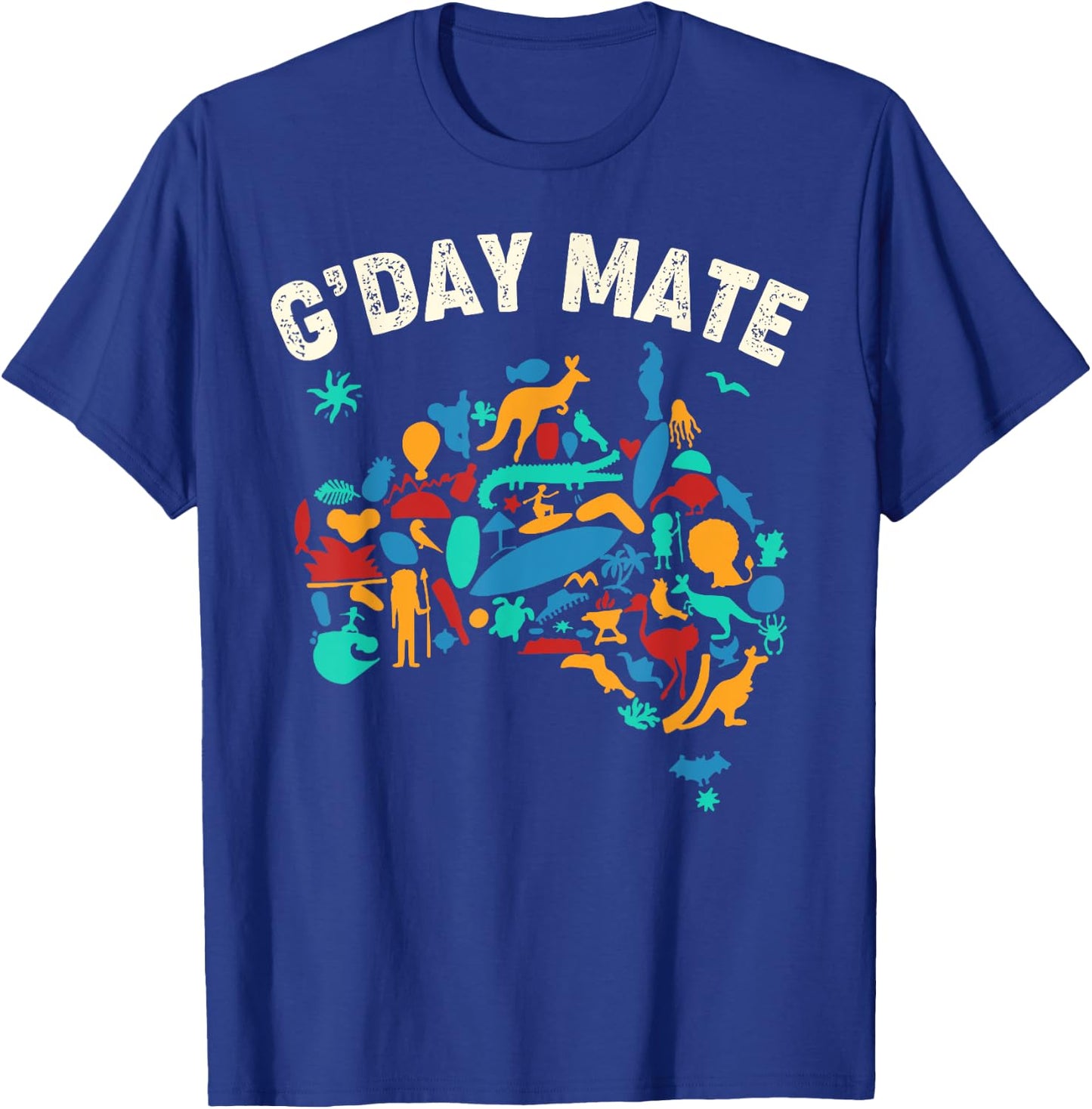 G'Day Mate Toddler Shirt Funny Map Australian Animals T-Shirt - T-Shirt | Royal