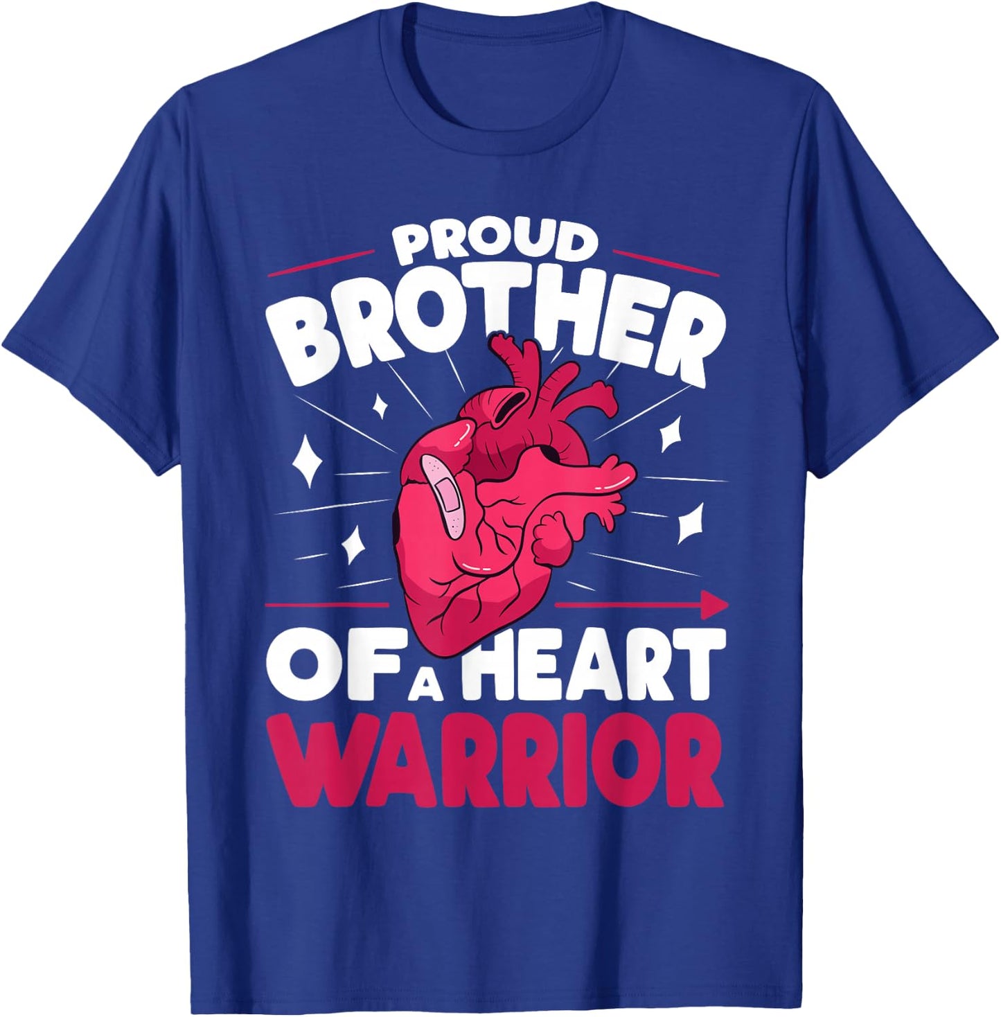 Proud Brother of a Heart Warrior Heart Health Awareness T-Shirt - T-Shirt | Royal