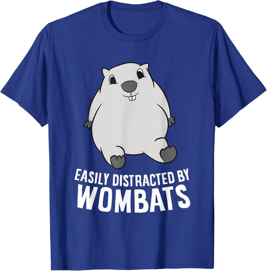 Easily Distracted By Wombats Cute Australian Animal Wombat T-Shirt - T-Shirt | Royal
