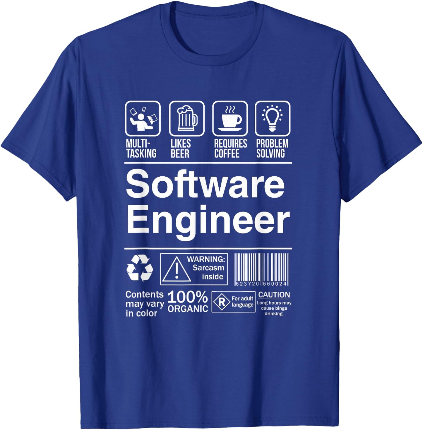 Software Engineer Funny Description T-Shirt - T-Shirt | Royal