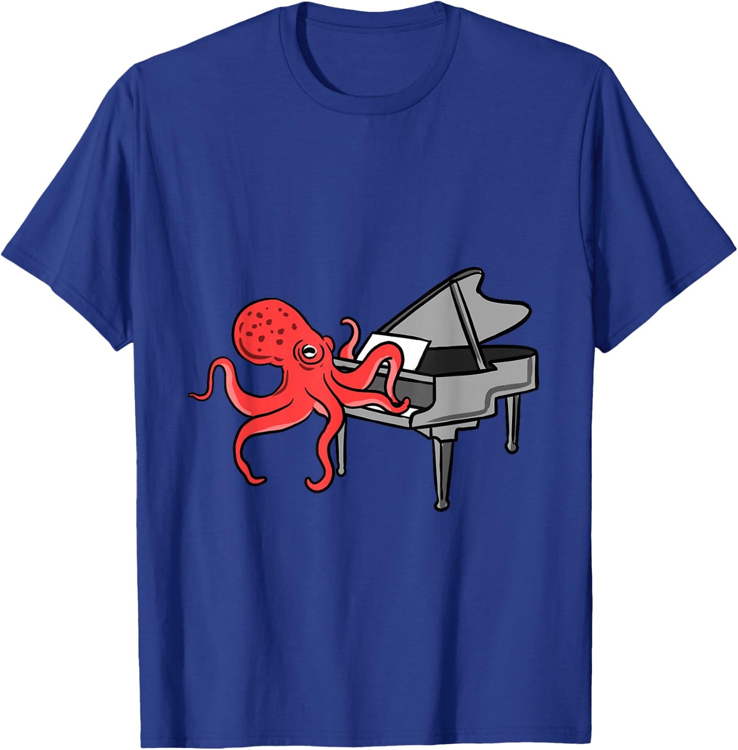 Octopus Playing Piano T-Shirt - T-Shirt | Royal