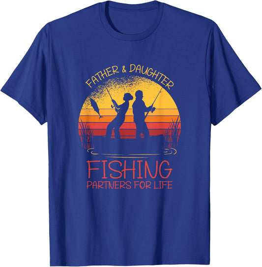 Father & Daughter Fishing Partner For Life Best Father's Day T-Shirt - T-Shirt | Royal