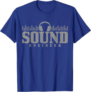 Sound Engineer Headphones Audio Sound Guy Technician Gift T-Shirt - T-Shirt | Royal