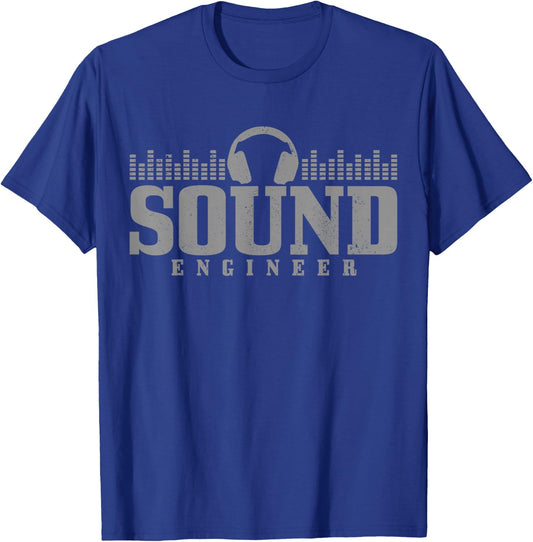 Sound Engineer Headphones Audio Sound Guy Technician Gift T-Shirt - T-Shirt | Royal