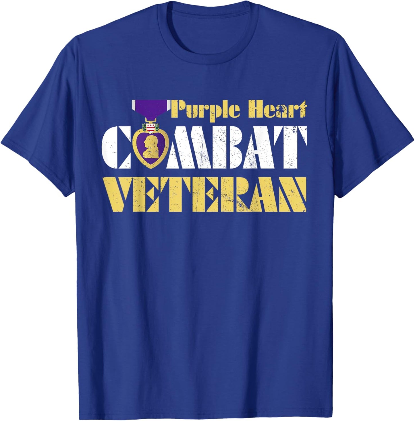 Purple Heart Combat Veteran Purple Heart Day US Military T-Shirt - T-Shirt | Royal