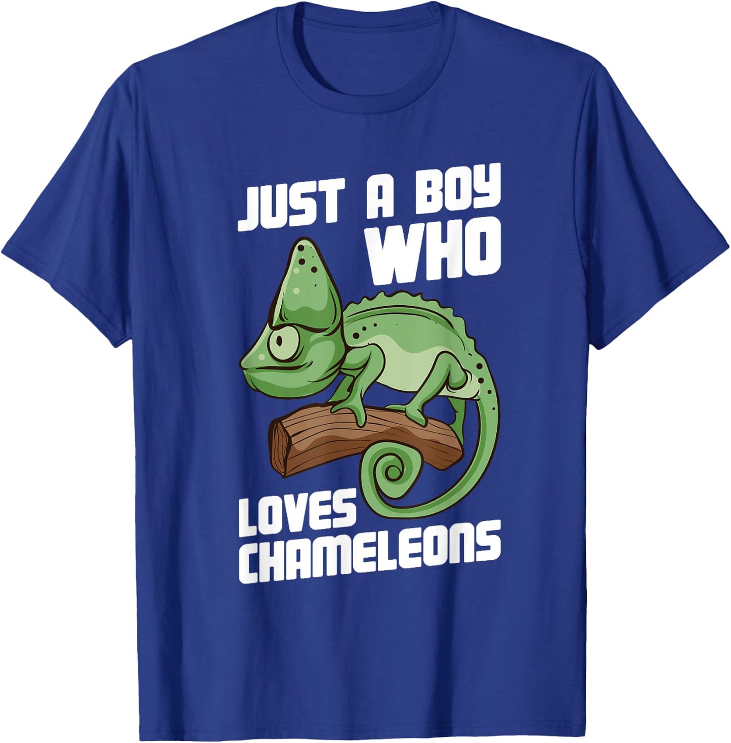 Just a Boy Who Loves Chameleons Cute Lizard Chameleon T-Shirt - T-Shirt | Royal