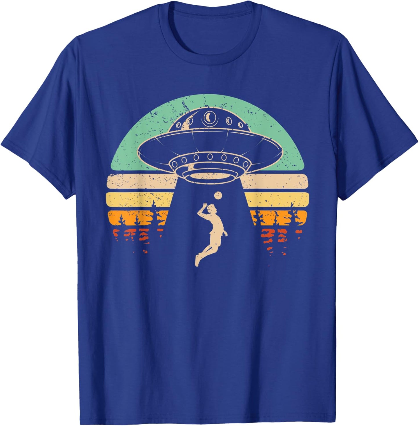 Alien Abduction Funny Volleyball Gift Alien Spaceship Sports T-Shirt - T-Shirt | Royal
