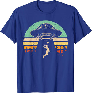 Alien Abduction Funny Volleyball Gift Alien Spaceship Sports T-Shirt - T-Shirt | Royal