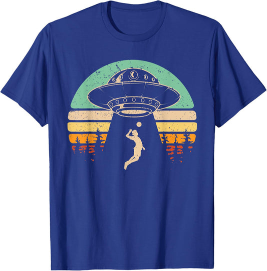 Alien Abduction Funny Volleyball Gift Alien Spaceship Sports T-Shirt - T-Shirt | Royal