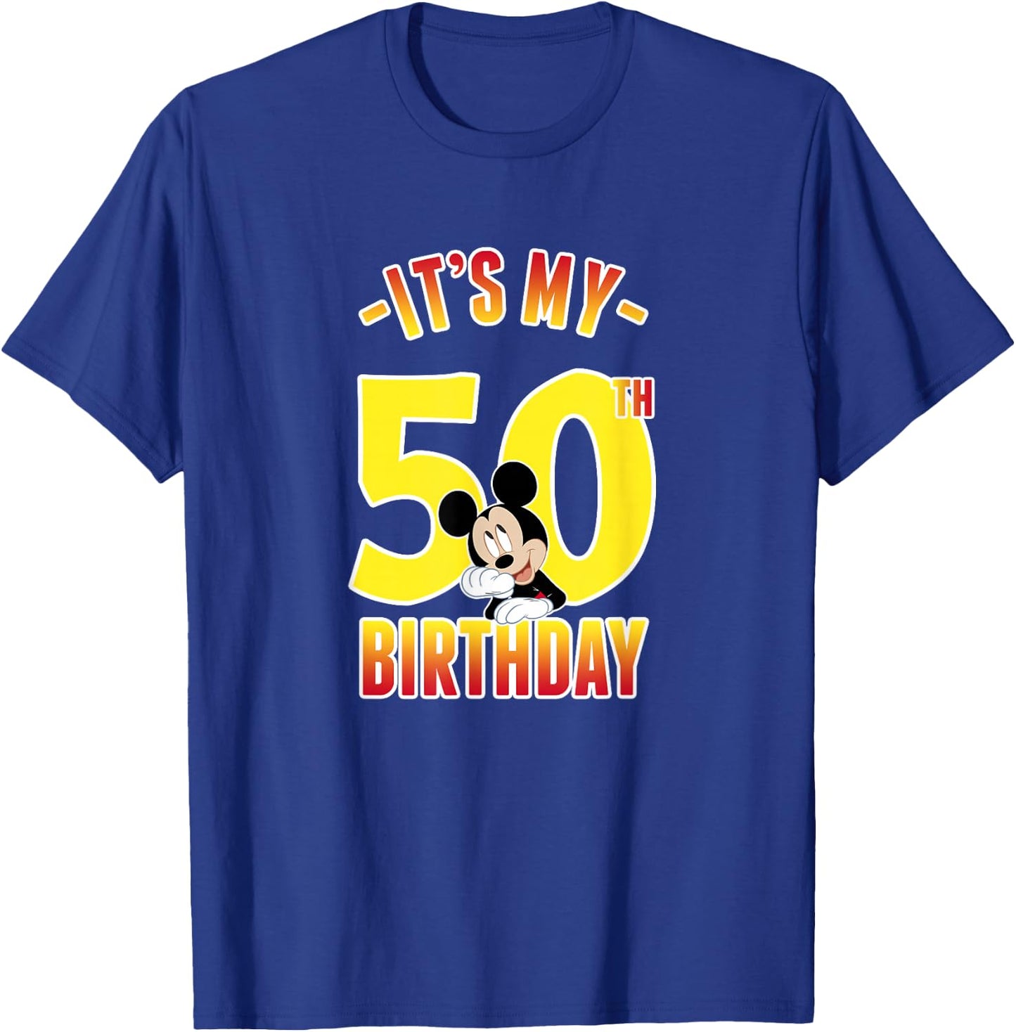 Disney Mickey Mouse It's My 50th Birthday Gradient Portrait T-Shirt - T-Shirt | Royal