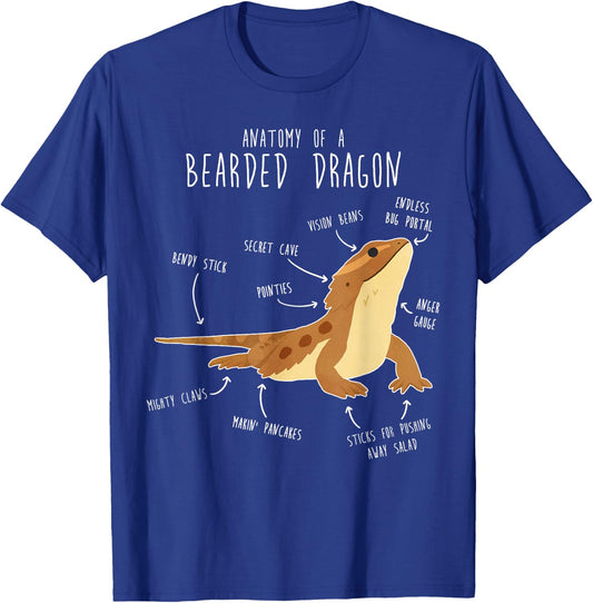 Anatomy of a Bearded Dragon Funny Pet Reptile Lizard Lover T-Shirt - T-Shirt | Royal