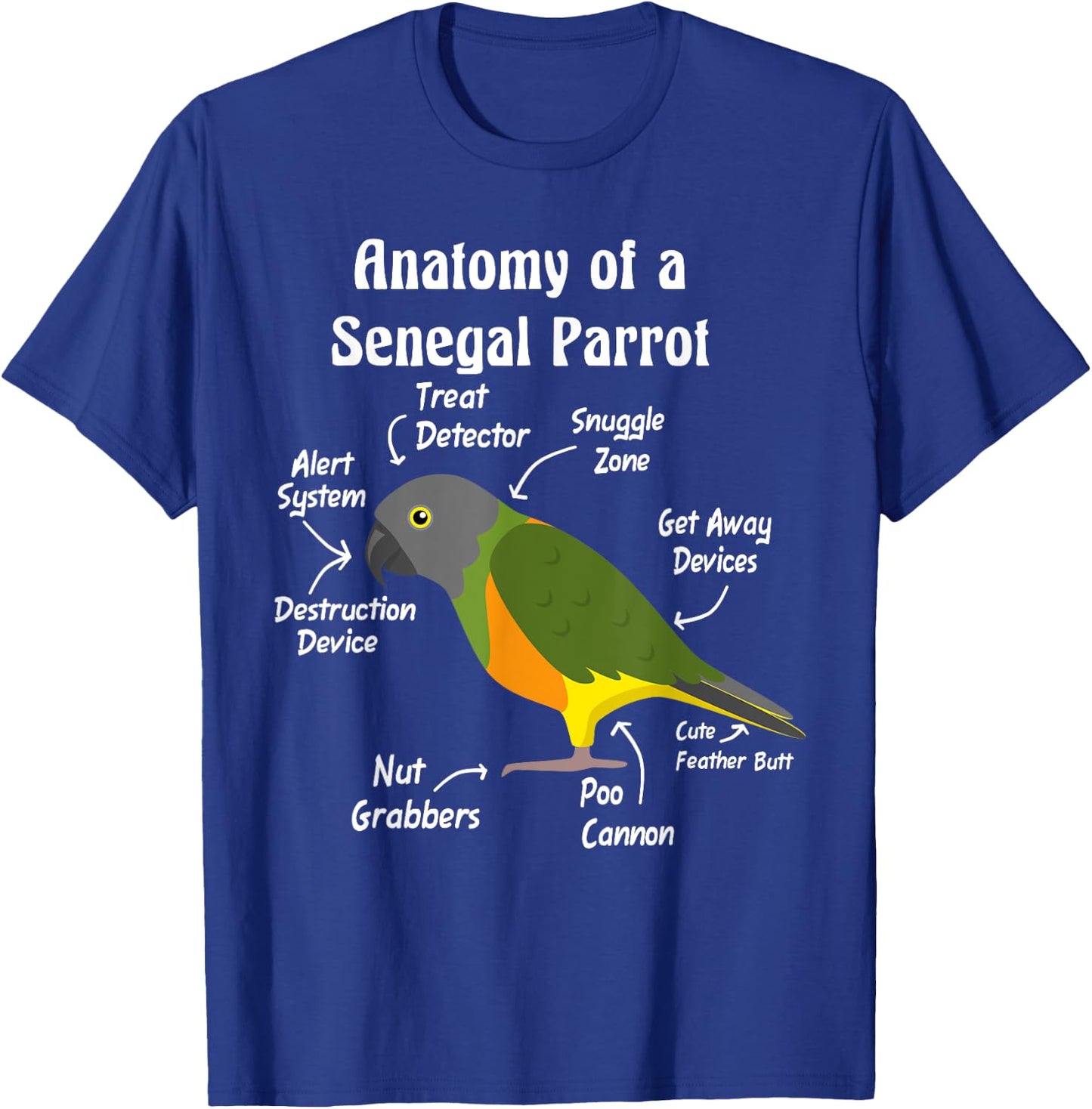 Anatomy of a Senegal Parrot T-Shirt - T-Shirt | Royal