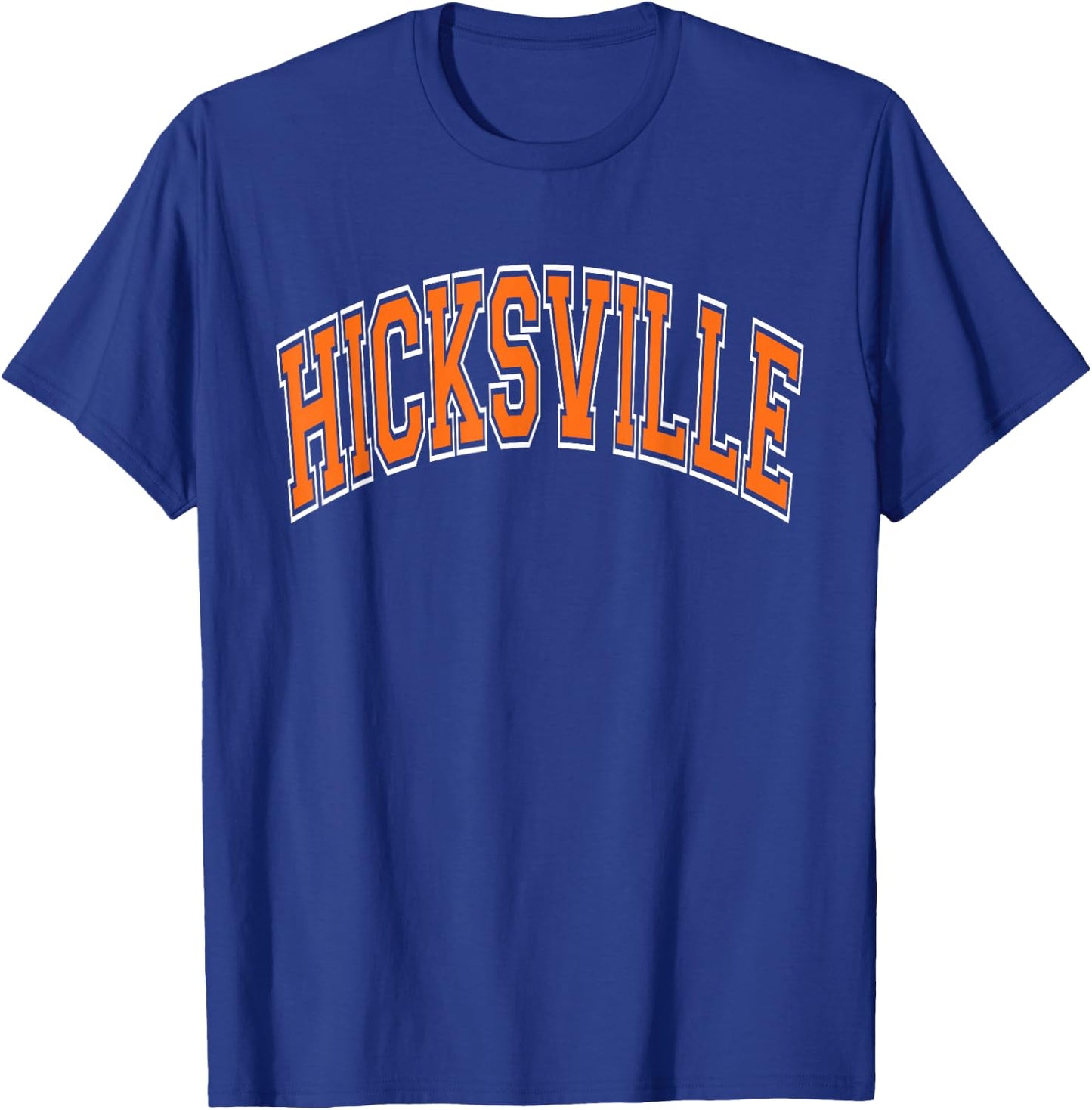 Hicksville Arched Orange Text T-Shirt - T-Shirt | Royal