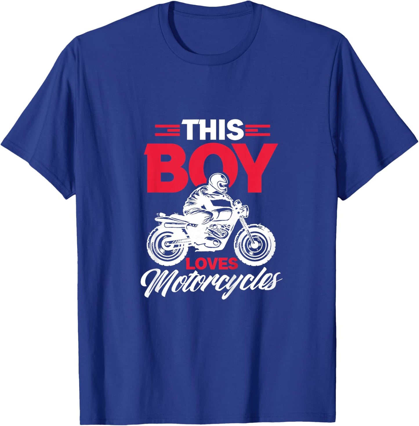Kids Motorcycle Dirt Biker Funny This Boy Loves Motorcycles T-Shirt - T-Shirt | Royal