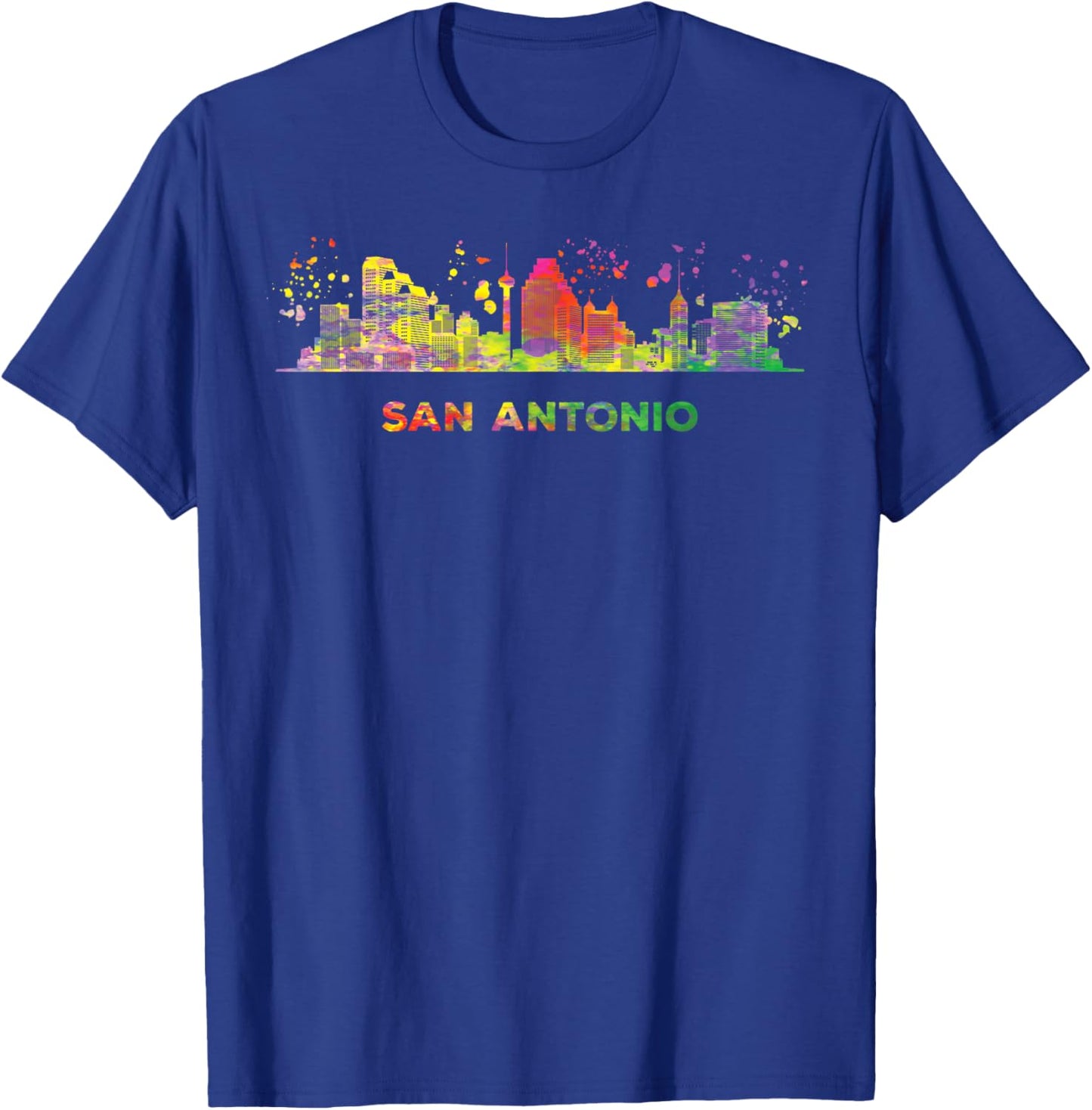 San Antonian Skyline Colorful Cityscape San Antonio T-Shirt - T-Shirt | Royal
