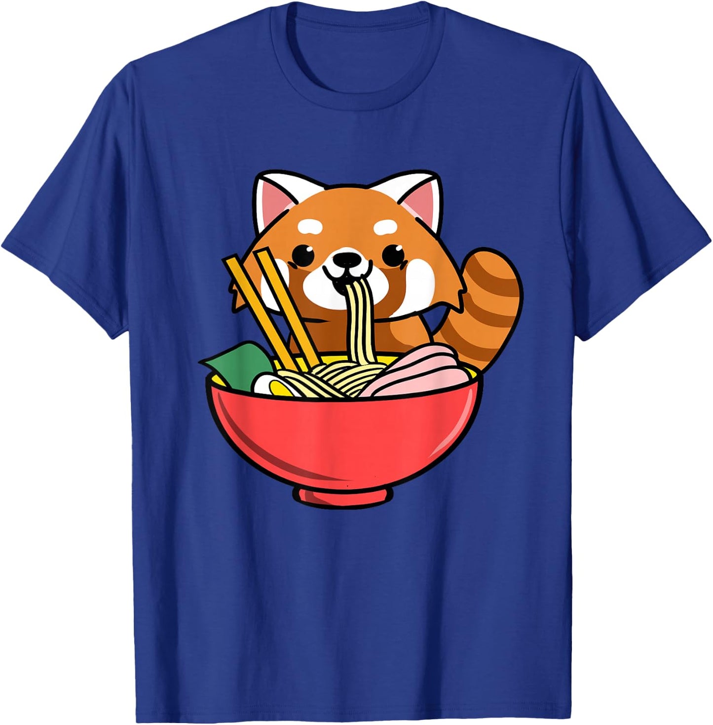 Red Panda Eating Ramen T-Shirt - T-Shirt | Royal