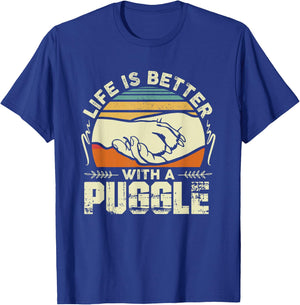Puggle Shirt Men Women Dog Mom Dog Lover Puggle T-Shirt - T-Shirt | Royal