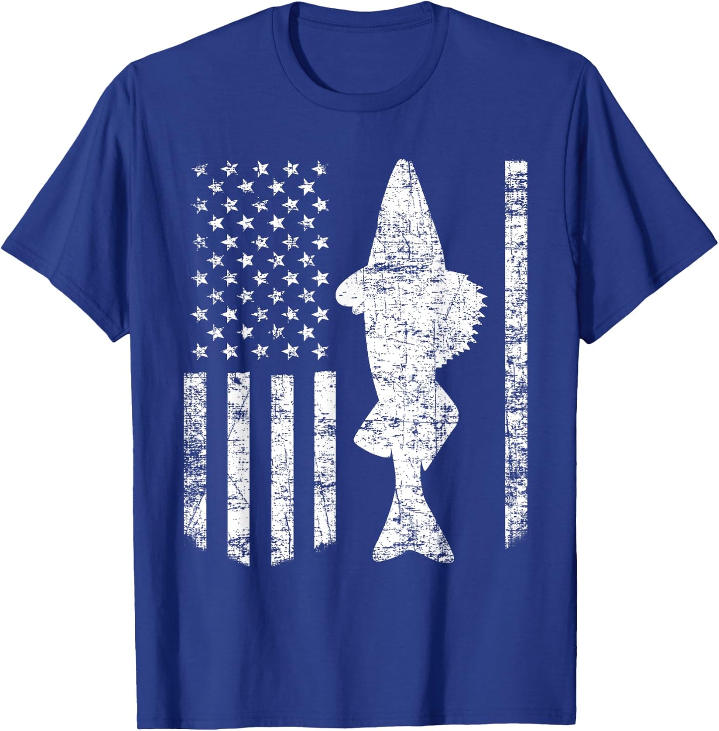 Walleye Fishing American Flag Fisherman Gift T-Shirt - T-Shirt | Royal