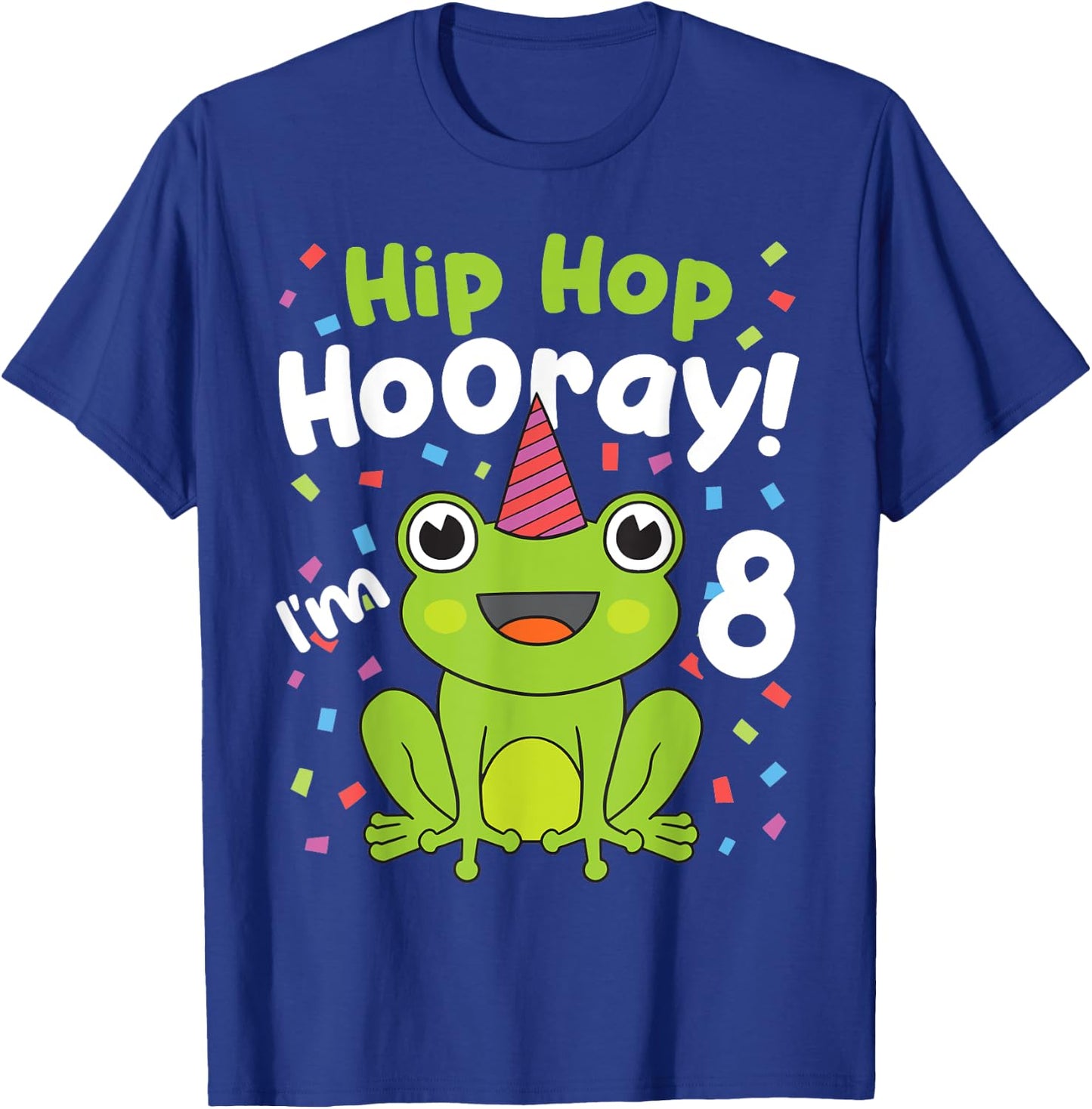 8th Birthday Boy Frog Lover 8 Year Old Funny B-Day Matching T-Shirt - T-Shirt | Royal