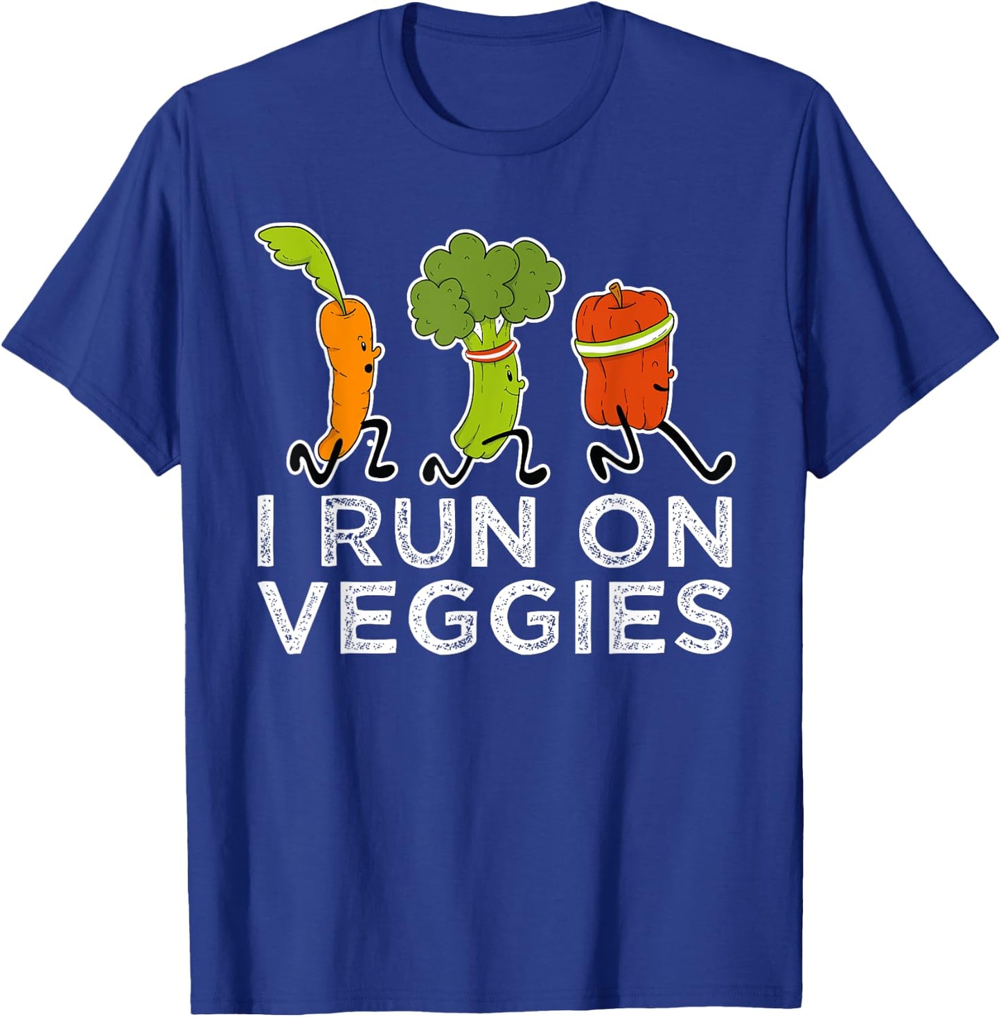 Vegan Athlete Marathon Runner I Run On Veggies Vegan Running T-Shirt - T-Shirt | Royal