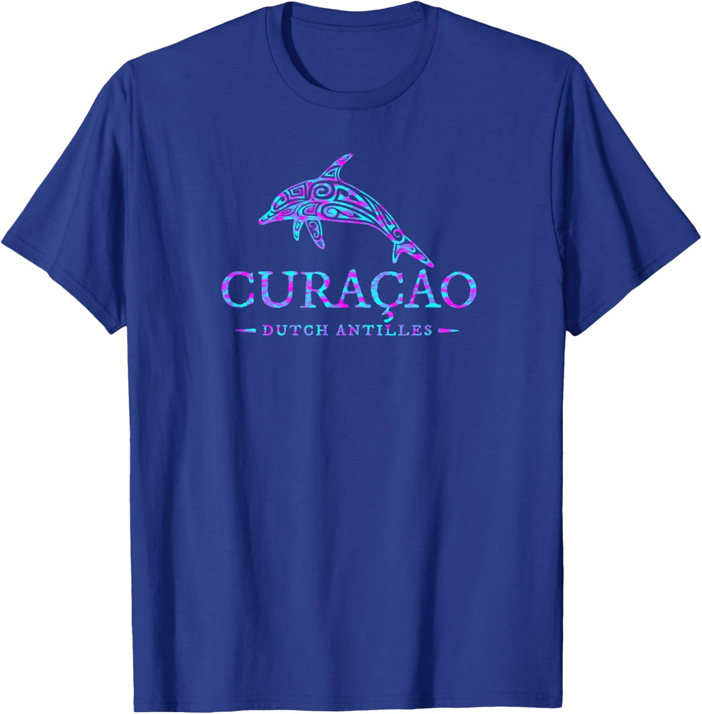 Curacao Dolphin Boys Girls Toddler Colourful Souvenir T-Shirt - T-Shirt | Royal