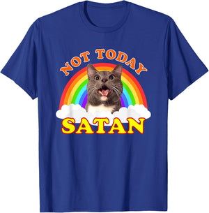 Funny Not Today Satan Cat T-Shirt - T-Shirt | Royal