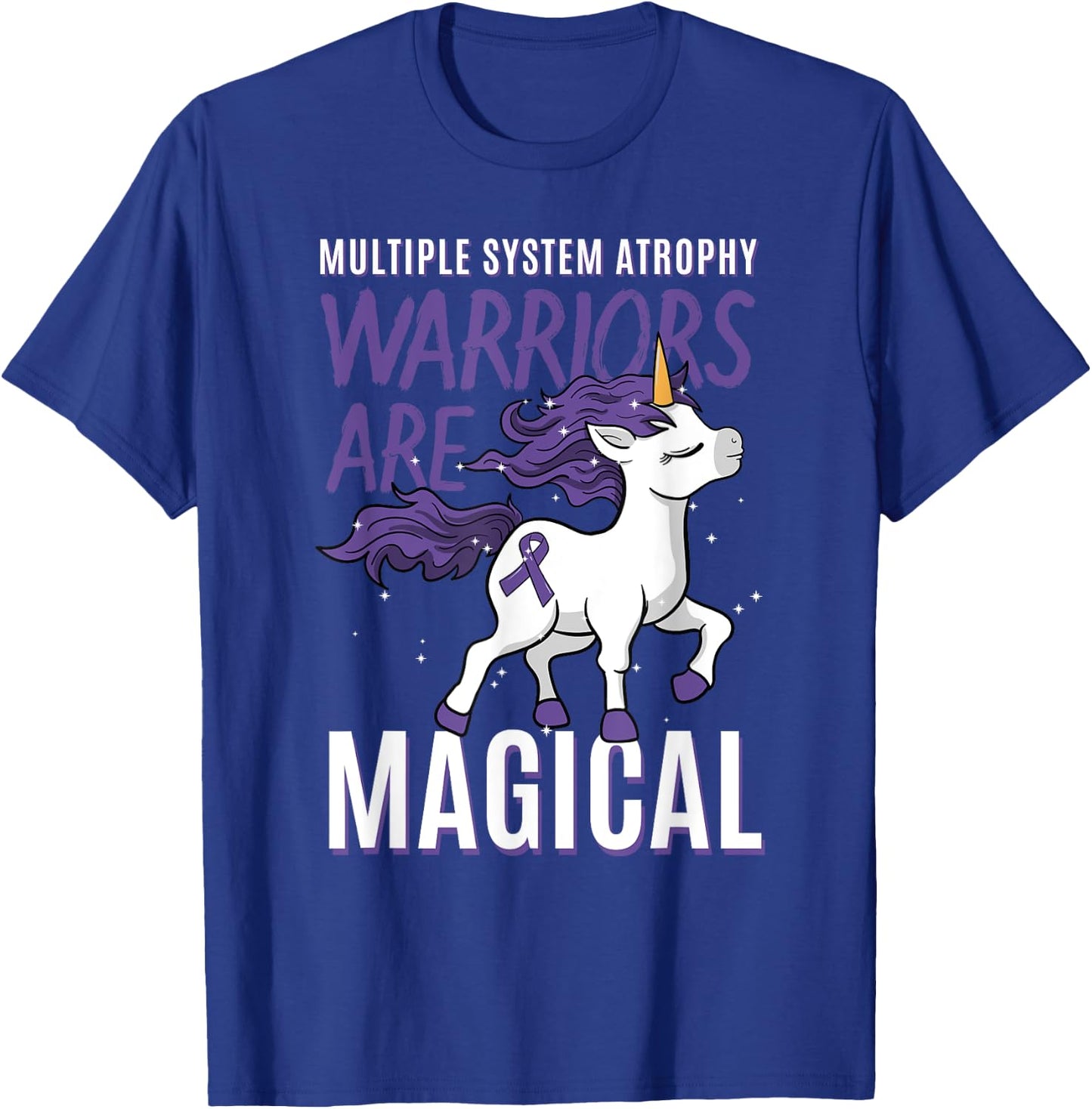 Multiple System Atrophy Unicorn Neurodegenerative Disorder T-Shirt - T-Shirt | Royal
