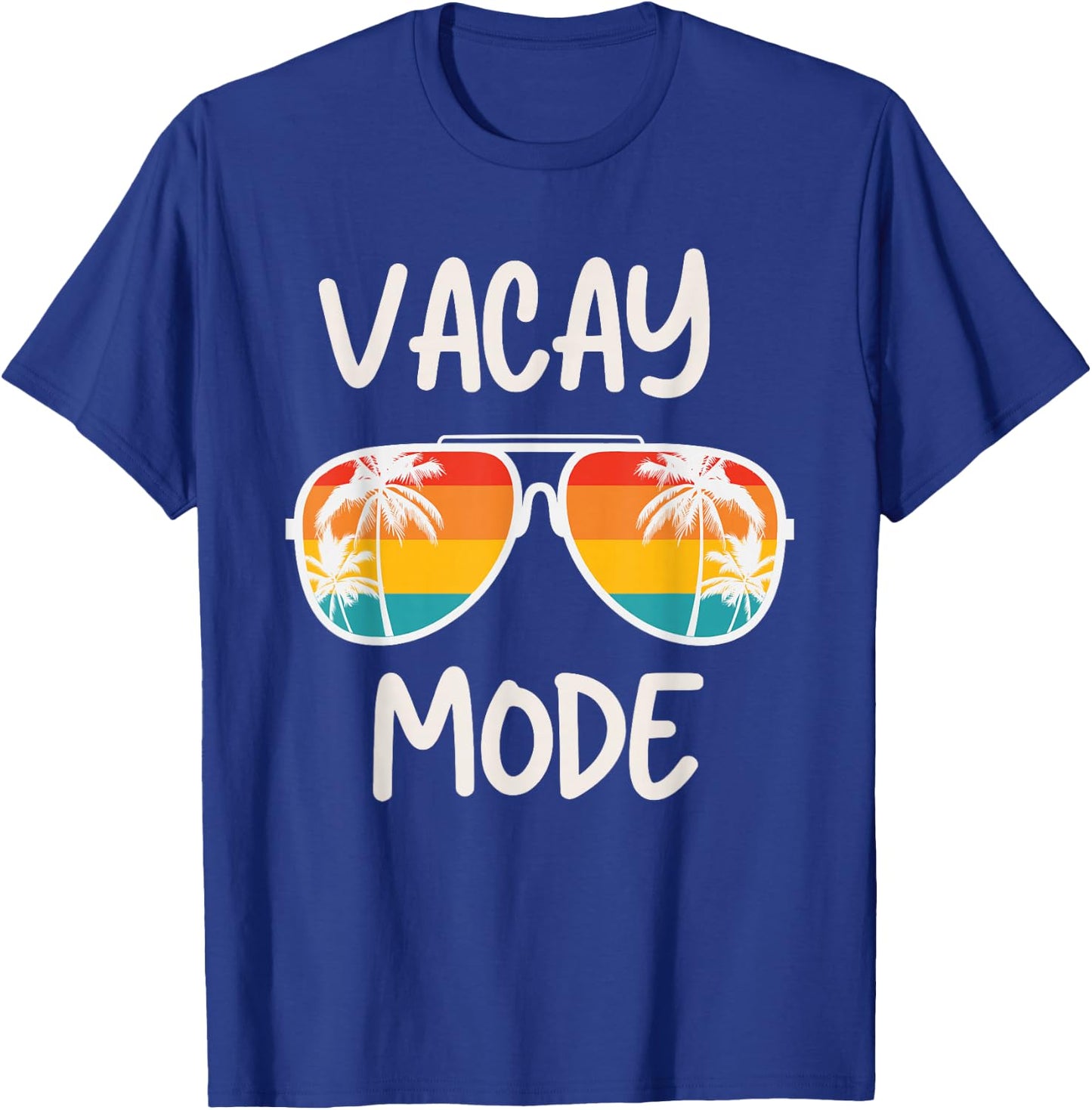Vacation Summer Sunglasses and Palm Trees Vacay Mode Ocean T-Shirt - T-Shirt | Royal