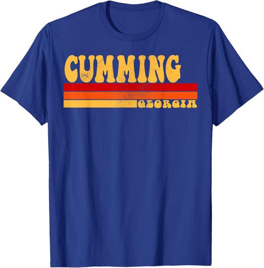 CUMMING Georgia City Vintage Roots Retro Design 70s 80s T-Shirt - T-Shirt | Royal