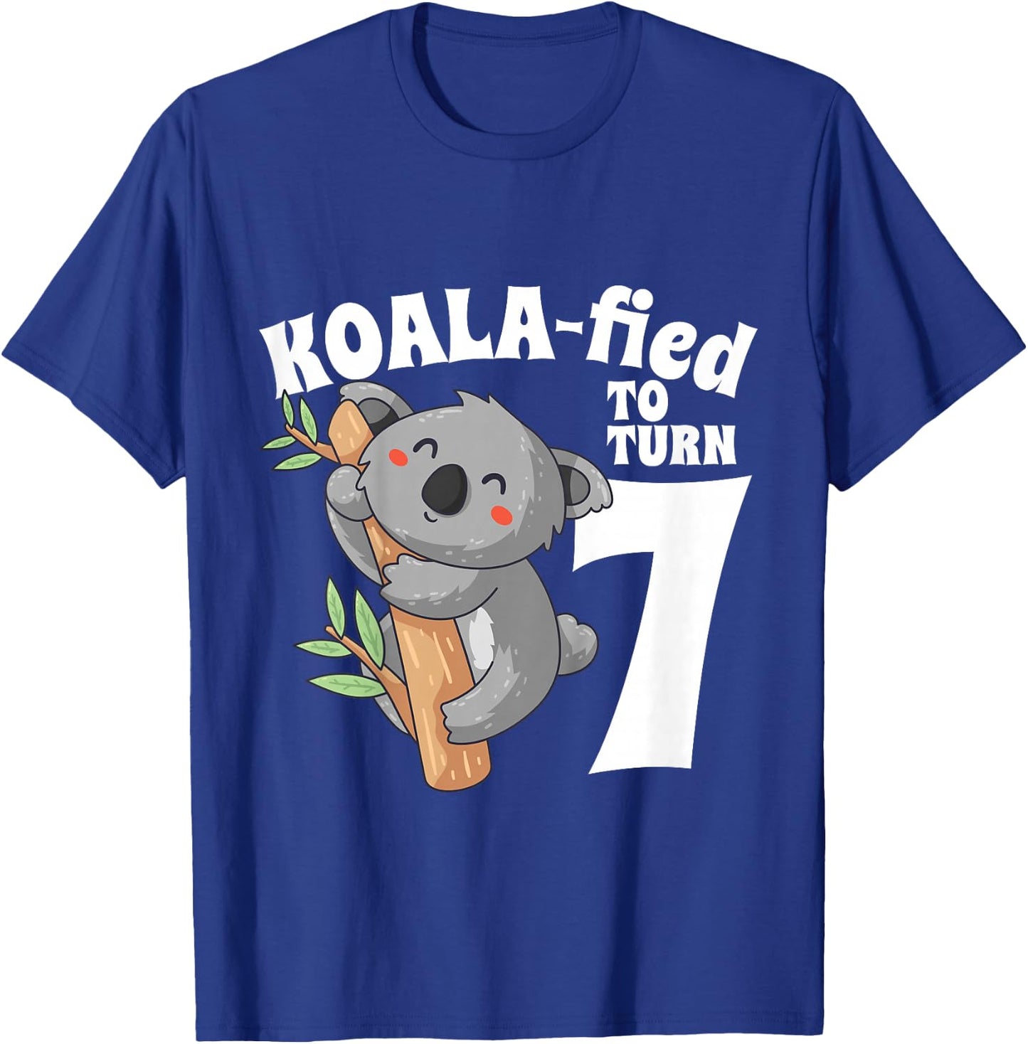 7 Year Old Koala Birthday Koalafied Girl Cute 7th Girls Gift T-Shirt - T-Shirt | Royal
