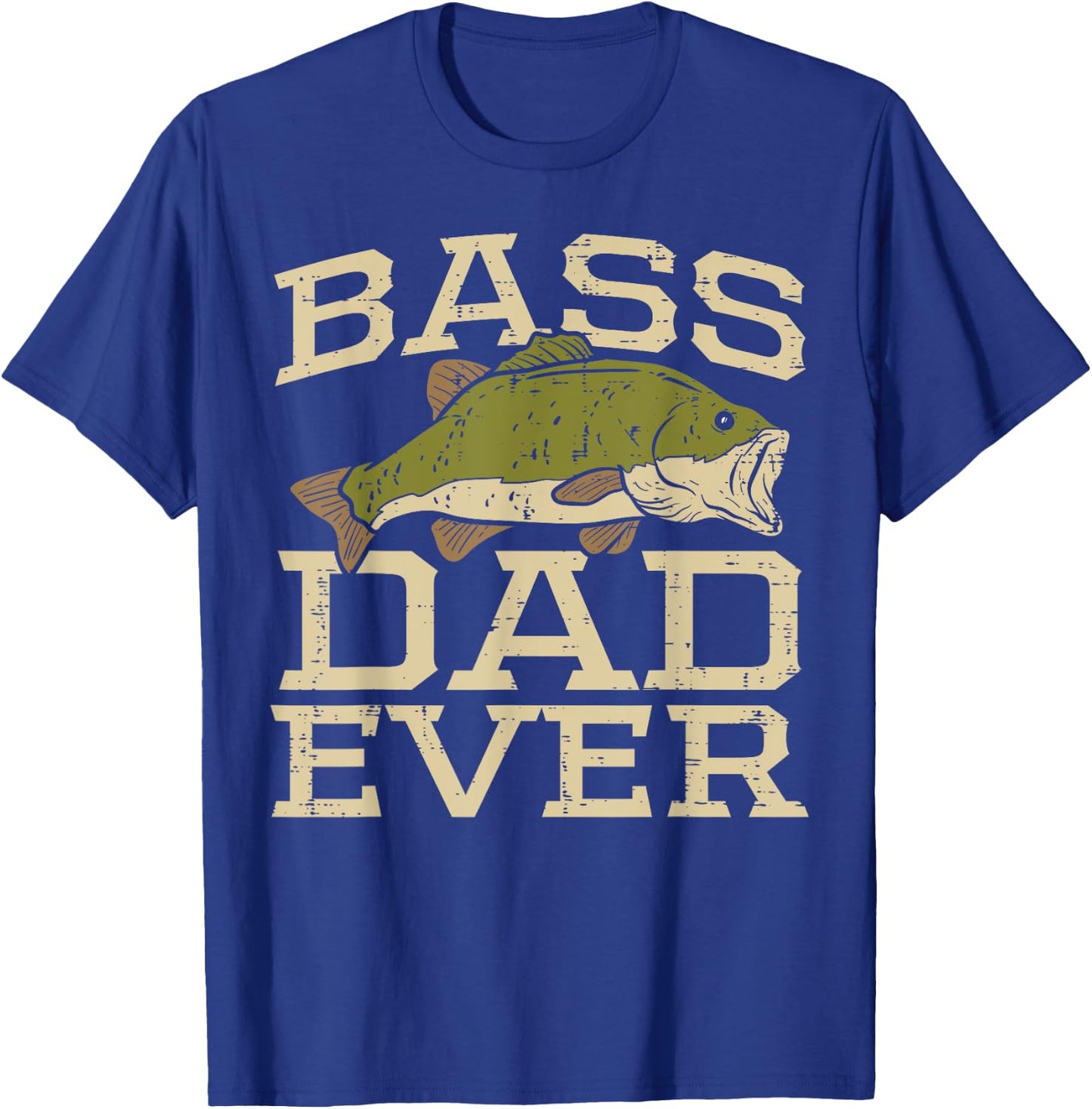 Bass Dad Ever Fishing Fish Fisherman Fathers Day Dad Gift T-Shirt - T-Shirt | Royal