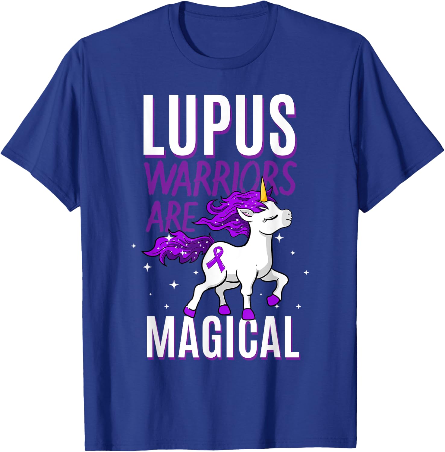 Lupus Warrior Magical Unicorn Autoimmune Disease Malar Rash T-Shirt - T-Shirt | Royal